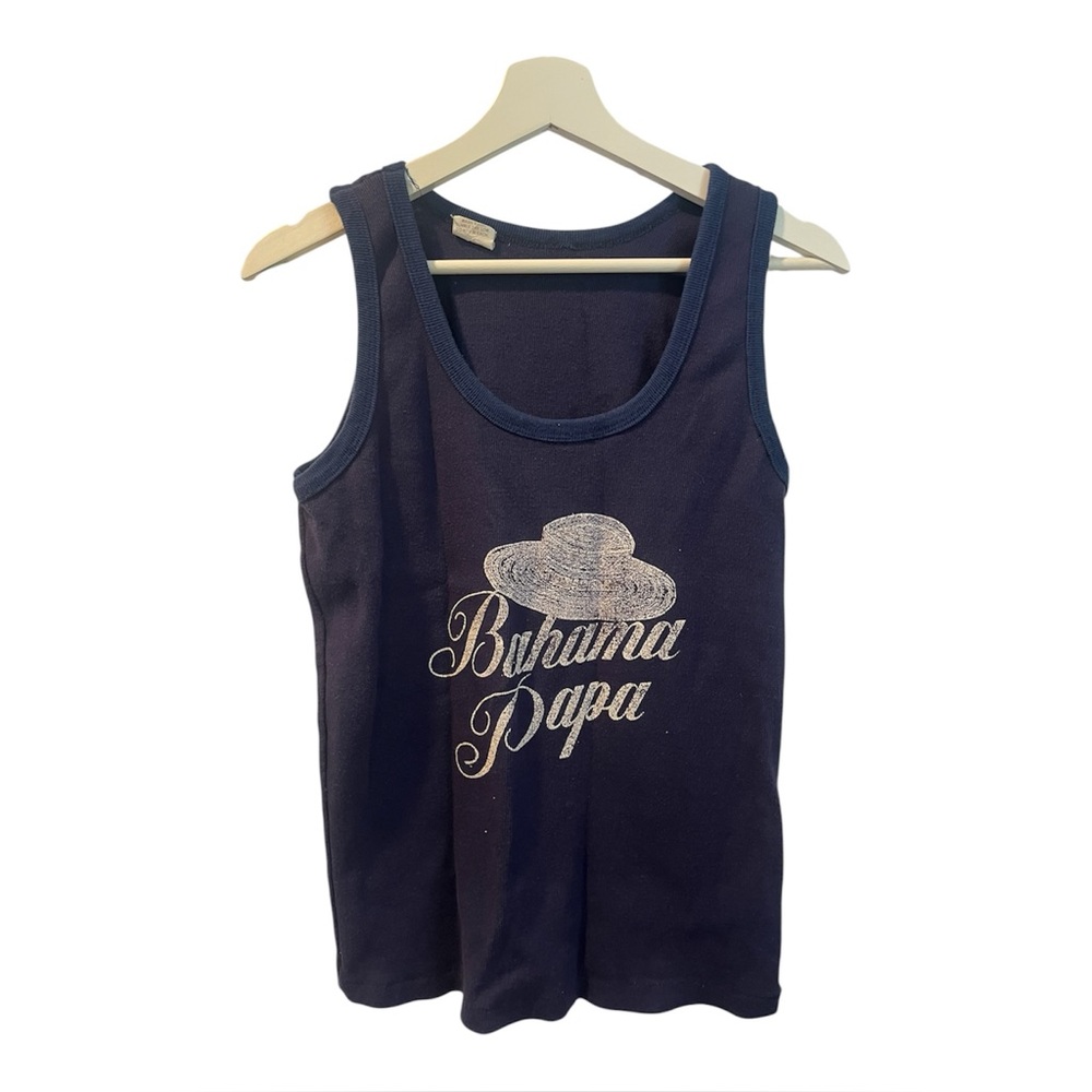 Vintage Bahama Papa Navy Tank Top Sleeveless Shirt Size Large